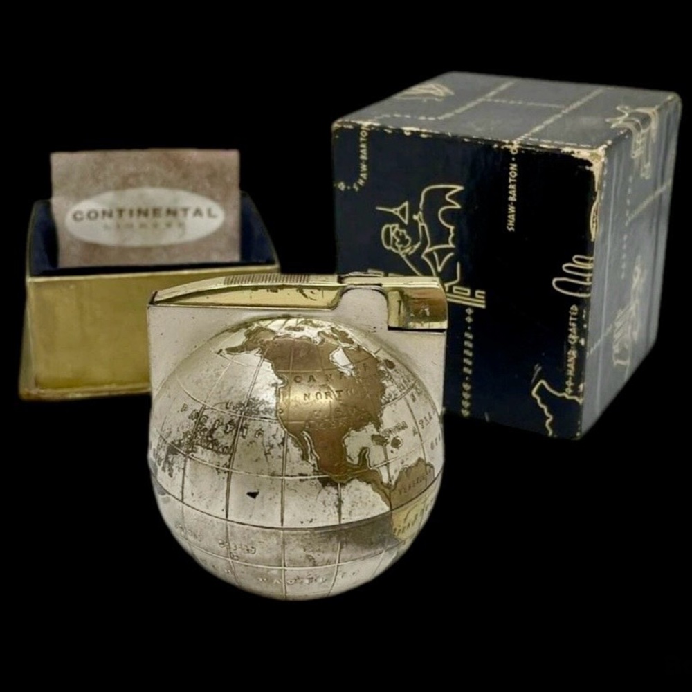 Rare Vintage Shaw Barton Brass Continental Globe Made in Germany.